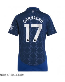 Billige Fotballdrakt Manchester United Alejandro Garnacho #17 Replika Bortedrakt Dame 2024-25 Kortermet